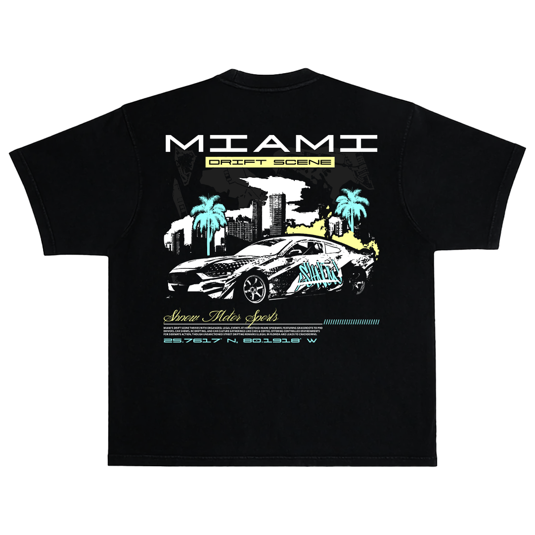 Shnow MotorSports "Miami Drift Scene" Oversized Heavyweight Tee