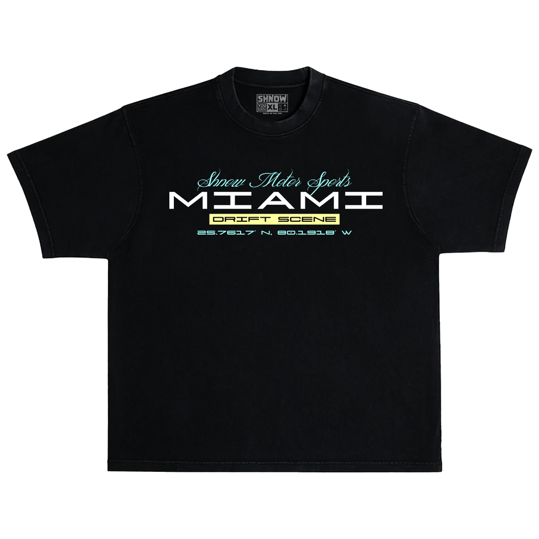 Shnow MotorSports "Miami Drift Scene" Oversized Heavyweight Tee